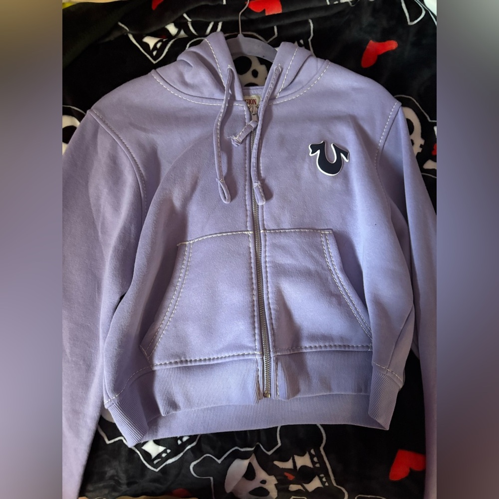 True Religion Lavender Zip Hoodie